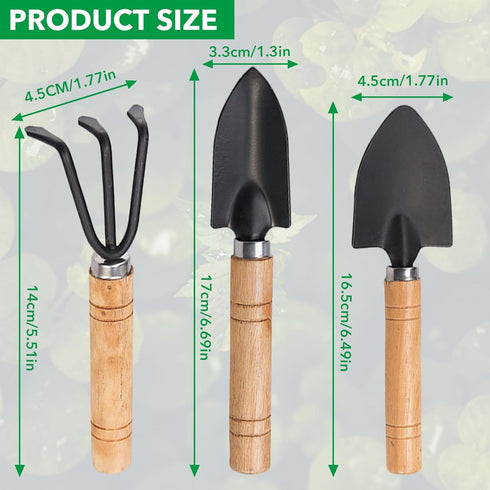 3Pcs Garden Tools, Mini Gardening Tools,Gardending Hand Tools Kit for Seedling for Succulent,Home Plants,Garden Potted Plants etc Indoor Plant Acc...