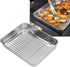 Stainless Steel Roasting Pan with Rack, Drains Water and Oil, Non Stick Surface, Healthy Material, 5cm Deep Edges, for Cooking and Baking (23.5 * ...