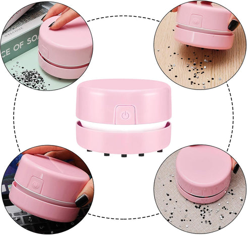 2 Pieces Diamond Painting Tool Drill Quicker Picker for Spilled Diamonds 5D Diamond Painting Accessories Vacuum Cleaner Mini Table Desktop Sweeper...