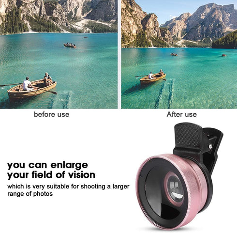 2 in 1 Phone Lens Professional, 0.45X Super Wide Angle and Macro Lens Clip On Cell Phone Lenses Compatible with Android Mobile Phones/Tablets/Came...