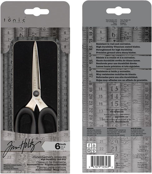 Tim Holtz Small Scissors - 6 Inch Scissors All Purpose for Cutting Fabric, Crafting, and Sewing - Heavy Duty Mini Scissors with Titanium Micro Poi...
