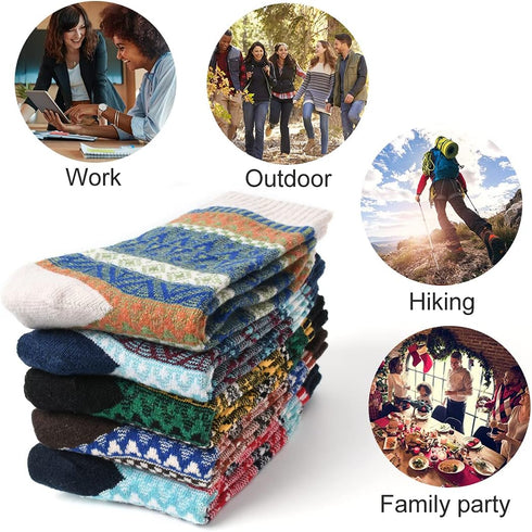 MORECOO Womens Winter Socks - Gift for Women - Thick Wool Socks Soft Warm Casual - Women Socks Gift Socks 5 Pairs...