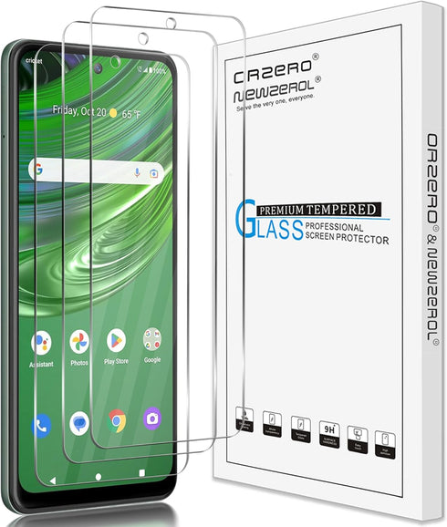 (3 Pack) Orzero Tempered Glass Screen Protector Compatible for Cricket Outlast/AT&T Jetmore, Precise Front Camera Cutouts HD Anti-Scratch Bubble-F...