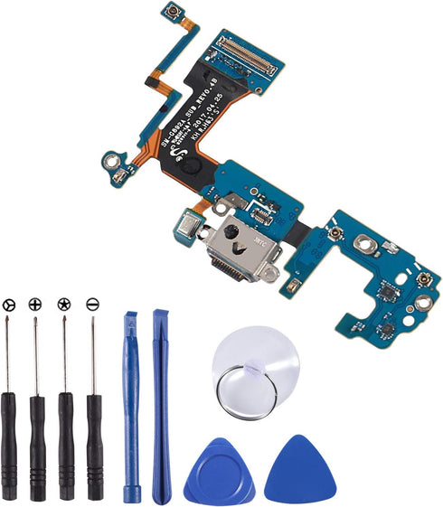 USB Charging Port Flex Cable Microphone Replacement for Samsung Galaxy S8 Active AT&T G892A with Tools (for S8 G892A)...