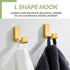 APLusee L Shape Bath Towel Hook 2 Pack, 304 Stainless Steel Coat Holder, Wall Mounted Storage Hanger for Bathroom Kitchen, Brushed Gold...