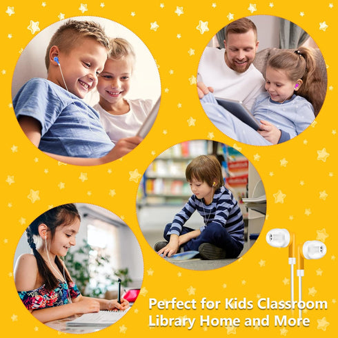 Kids Bulk Earbuds 30 Pack Wholesale Earbuds Headphones Bulk Perfect for School Classroom Libraries Students Multi Colored Individually Bagged......