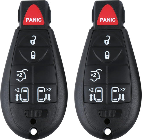 5+1 Buttons Car Keyless Entry Remote Control Key Fit for Dodge Grand Caravan 2008-2014?Chrysler Town and Country 2008-2015?M3N5WY783X? Pack of 2...