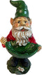Garden Gnome Outdoor Statue with Bird Feeder (Green Leaf)...