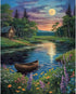 Natuyalo Paint by Numbers for Adults Beginner, Moonlight Landscape Acrylic Easy Paint by Numbers Kits Riverside House Craft Kits for Adults Suitab...
