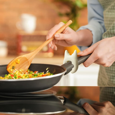 Spoon Rest for Cooking - 2pcs Wok Spatula Holder Silicone Adjustable Kitchen Utensil Rest for Pot Boil Over Spill Stopper Kitchen Gift Gadgets...