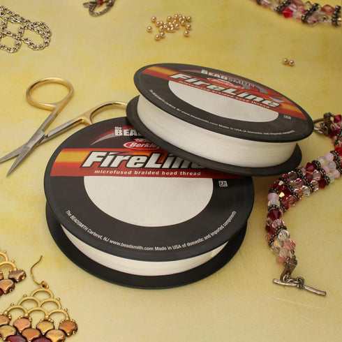 The Beadsmith Fireline by Berkley – Micro-Fused Braided Thread – 6lb. Test.006”/.15mm Diameter, 125 Yard Spool, Crystal Color – Super Strong Strin...