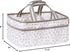 Sydney Storage Caddy-Dalmatian Dot Body and Handles, Dalmatian Dot Lining, Solid Gray Trim, Grays, White, Two Handles, 12 in x 6 in x 8 in...