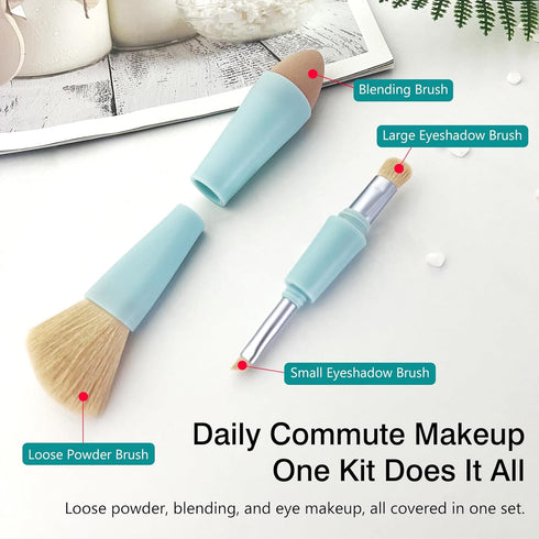 Multi-Tasker 4-in-1 Makeup Brush -Applicator Tool - Vegan & Travel-Friendly All-in-One Beauty Tool for On-the-Go Glam...