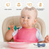 4 Pcs Baby Spoons Toddler Spoons for Self Feeding, Kids Spoons with Silicone Round Handle, Stainless Steel Toddler Utensils Children Safe Silverwa...