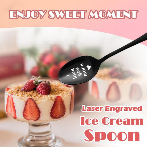 Valentine's Day Gifts for Him Her - Anniversary Birthday Gifts for Girlfriend Women Man Boyfriend, Personalized I Love You More Ice Cream Spoon...