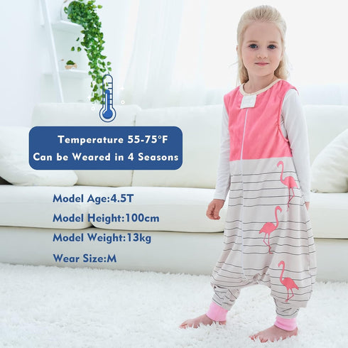 MICHLEY Toddler Sleeping Sack with Feet Newborn Infant Sleeveless Sleeping Bag 2-way Zipper Baby Wearable Blanket for Walkers,Pink Bird,1-3T...