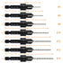 Countersink Drill Bit Set, 7-Piece Woodworking M2 Countersink Drill Bits for #4, 6, 8, 10, 12, 14 Screws, 82-Degree Chamfer, ¼” Hex Shank, 2 Allen...