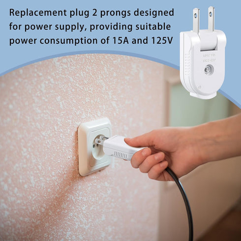 15 Pcs Extension Cord Replacement Plug 2 Prong 125V 15A Male Power Plug Rotatable Electric Plugs Lamp Plug for Small Appliances Power Strips DIY C...