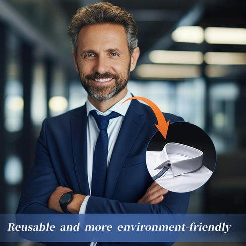 30PCS 2.2" Collar Stays for Men's Dress Shirts, Plastic Collar Stays Dress Shirt Collar Inserts, Waterproof Invisible Shirt Collar Inserts, Dress ...