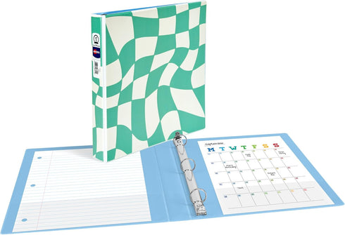 Avery 3 Ring Binder, 1 Inch Round Rings, Retro Collection, Groovy Checks (26803)...