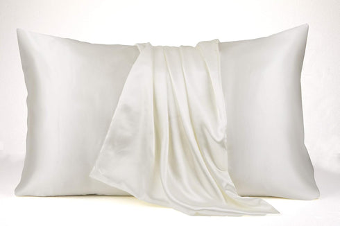 Lanest Housing Satin-Silk Pillowcase Queen, White Satin Pillowcase for Hair and Skin, Breathable, Super Soft, Cooling Pillow case Queen-Standard S...