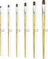 XDT#166B Bright Artist Paint Brush 6 Piece Set, Red Sable Flat Paint Brushes for Watercolor, Acrylic, Oil and Canvas Painting...