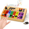 Autism Sensory Montessori Toys for 1 Year Old, Toddlers Busy Board for 1 2 3 4 Year Old, Wooden Switch Button Musical Mini Piano Key with LED Ligh...