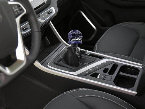 Abfer Skull Shift Knobs Car Gear Shifter Knob with Big Tooth Stick Shifting Lever Fit Most Automatic Manual Transmission Cars Truck Vehicle (Blue)...