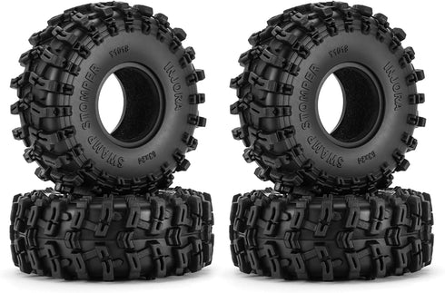 INJORA 1.0 Tires - S5 Swamp Stomper Crawler Tires for TRX4M AX24 SCX24 FCX24 1/18 1/24 RC Crawler Car, 63 * 24mm, T1018...
