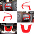 3PCS Steering Wheel Cover Trim Interior Accessories Decoration Kit for 2014-2020 Jeep Grand Cherokee Red ABS Plastic Sports Style (Red)...