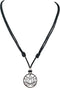 BlueRica Lotus Flower Pendant on Adjustable Black Cord Necklace (Chrome Finish)...