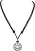 BlueRica Lotus Flower Pendant on Adjustable Black Cord Necklace (Chrome Finish)...