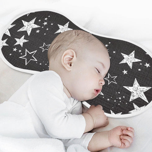 Muslin Baby Burp Cloths, Star Black and White Muslin Baby Bibs Rags Comfy Soft Absorbent in for Newborn Boys and Girls 1 Piece 22 x 11 Inch...