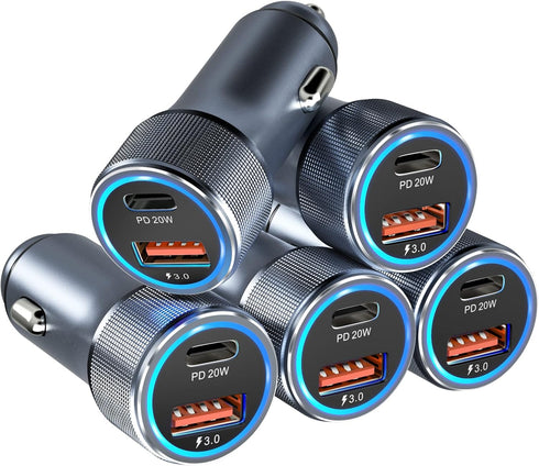 5 Pack USB C Car Charger, Bangfun 36W Dual USB Car Charger Adapter Fast Charge PD&QC 3.0 Cigarette Lighter USB Charger Compatible iPhone 15 14 13 ...