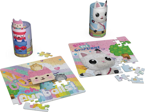 Spin Master Games Gabby’s Dollhouse, 2-Puzzle Pack 48-Piece Jigsaw Puzzles in Character Storage Tubes Gabby’s Dollhouse Toys Kids Puzzles, for Pre...