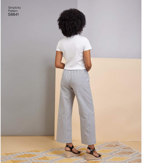 Simplicity Pattern S8841 Misses' Wide or Slim Leg Pull-on Pants, H5 (6-8-10-12-14)...