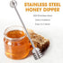 DUGATO Honey Dipper Set (2 Pack, 6.3") - 304 Stainless Steel Honeycomb Sticks for Honey Pot Jar, Syrup Drizzler, Tea & Coffee Stirrer - Elegant Ki...