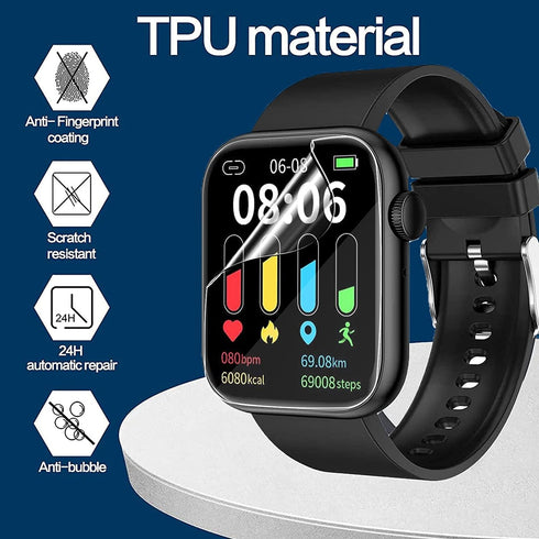 Compatible for Yoever Smartwatch Screen Protector, Lamshaw Full Coverage TPU Clear Film Compatible for Yoever 1.95 Inches Smartwatch (TPU- 6 Pack)...