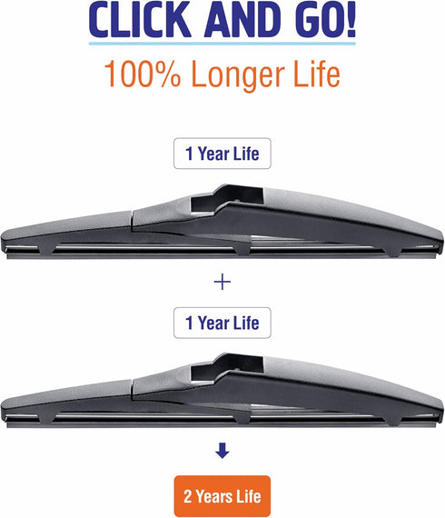8 inch (8-A) Rear Wiper Blades Replacement for Toyota Prius 2019-2012 Prius C 2016-2012/Lexus CT 2017-2011/Scion xD 2014-2008 +More BACK Windshiel...