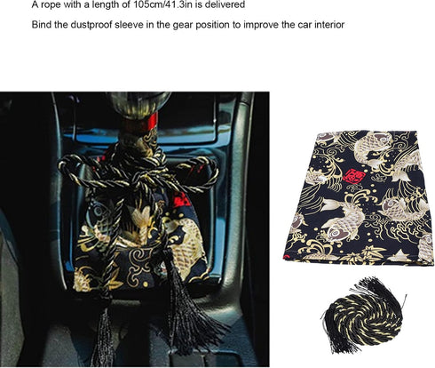 Shift Knob Dust Cover Ancient Antiquity Element Manual Gear Shift Knob Boot Dust Cover with Rope for Car Truck Shift(D)...