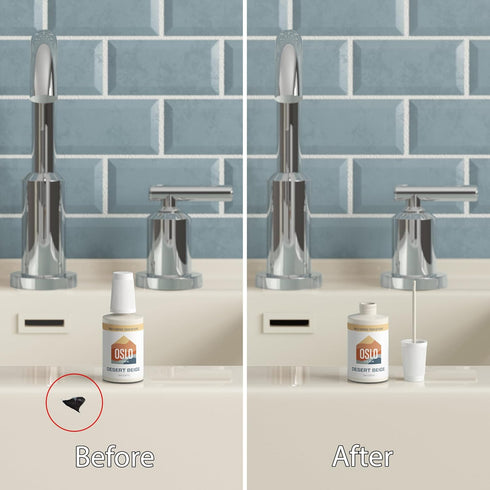 Porcelain + Appliance Touch Up Paint, Desert Beige, 1oz, High-Gloss, w/Brush in Bottle, for Appliances...