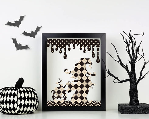 Whaline 12 Designs Halloween Pattern Paper Set A5 Size Beige Black Craft Paper 60 Sheet Spider Pumpkin Bat Witch Plaid Stripe Dot Origami Paper Do...