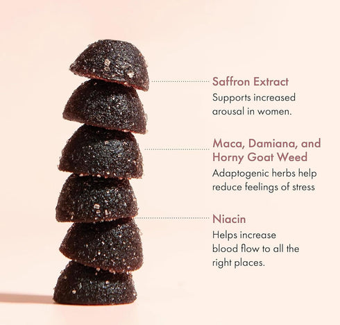 Winged Wellness Love Bites - in The Mood Organic Gluten Free, Non GMO Formula Designed by Women for Women - Stress Management + Feeling Hot Energy...
