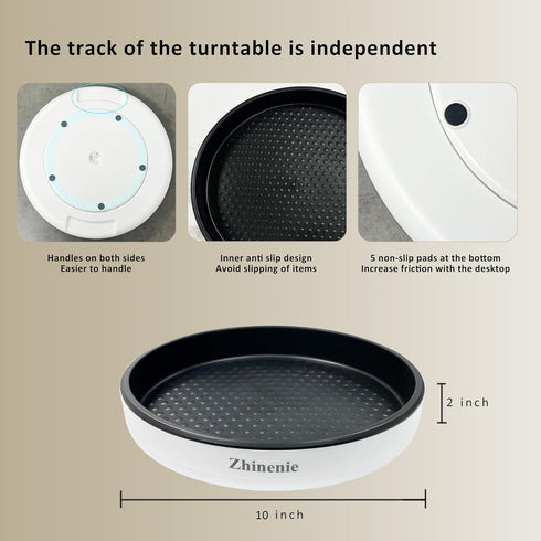 Lazy Susan Turntable,Non-Skid Lazy Susan Organizer for Cabinet,Refrigerator,Pantry,Kitchen,Bathroom Organization and Storage,Countertop,Under Sink...