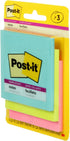 Post-it Super Sticky Notes, 3x3 in, 4 Pads, 2x the Sticking Power, Miami Collection, Neon Colors (Orange, Pink, Blue, Green), Recyclable(3321-SSAN...