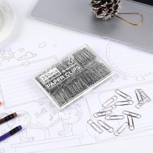 700 PCS Paper Clips, Small Paper Clips for Paperwork, 2 Boxes of 350 PCS Each, Sturdy and Upgraded Plastic Boxes Well Packed, Easy to Use in Offic...