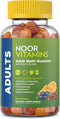 Noor Vitamins Halal Adult Multivitamin Gummy with Organic Fruit Blend for Men and Women; Non-GMO, Gluten Free, Gelatin Free Halal Vitamins - 90 Co...