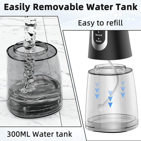 Water Flosser for Teeth Cleaner Rechargeable Oral Irrigator 4 Modes 300ML IPX7 Waterproof Powerful Battery Portable Water Dental Pick for Home Tra...