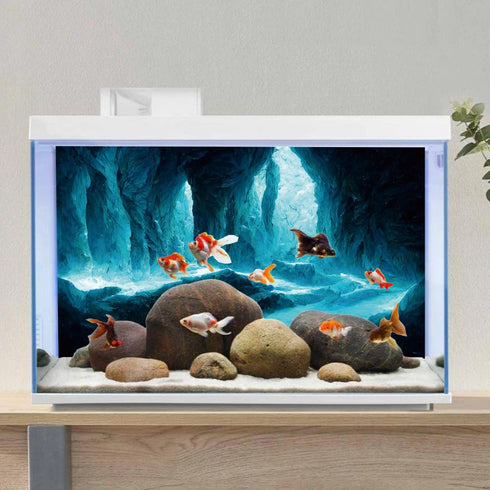 AWERT 36x18 inches Rock Cave Aquarium Background Rock Pillar Terrarium Background Cave Fish Tank Background...