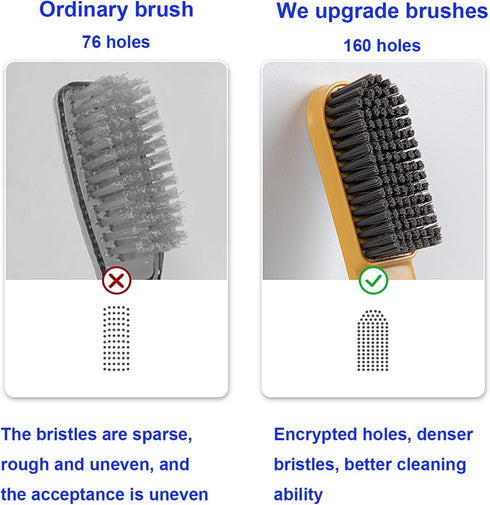 Household Cleaning Scrub Brush Soft Bristle Laundry Brush Shoe Stain Remover Brush Cleaning Supplies Set Comfort Grip Nylon Brushes for Fabric Clo...